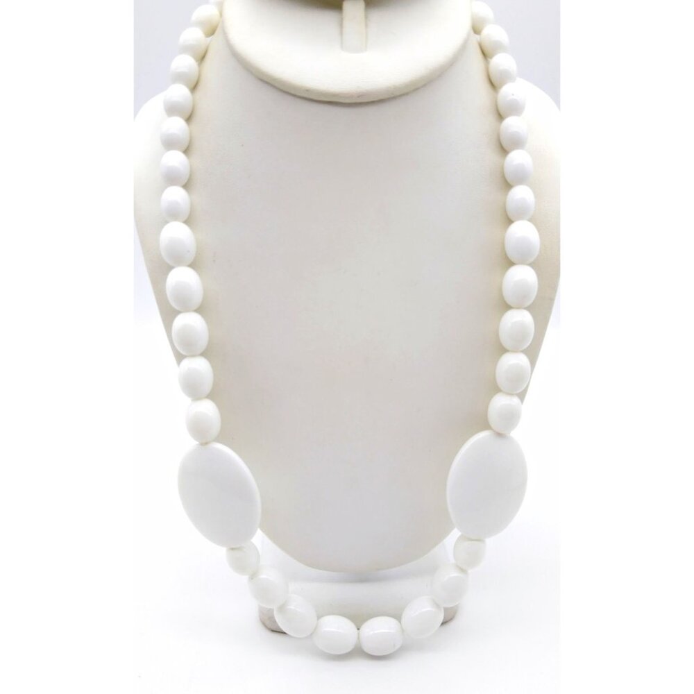 Vintage White Lucite Beaded Necklace